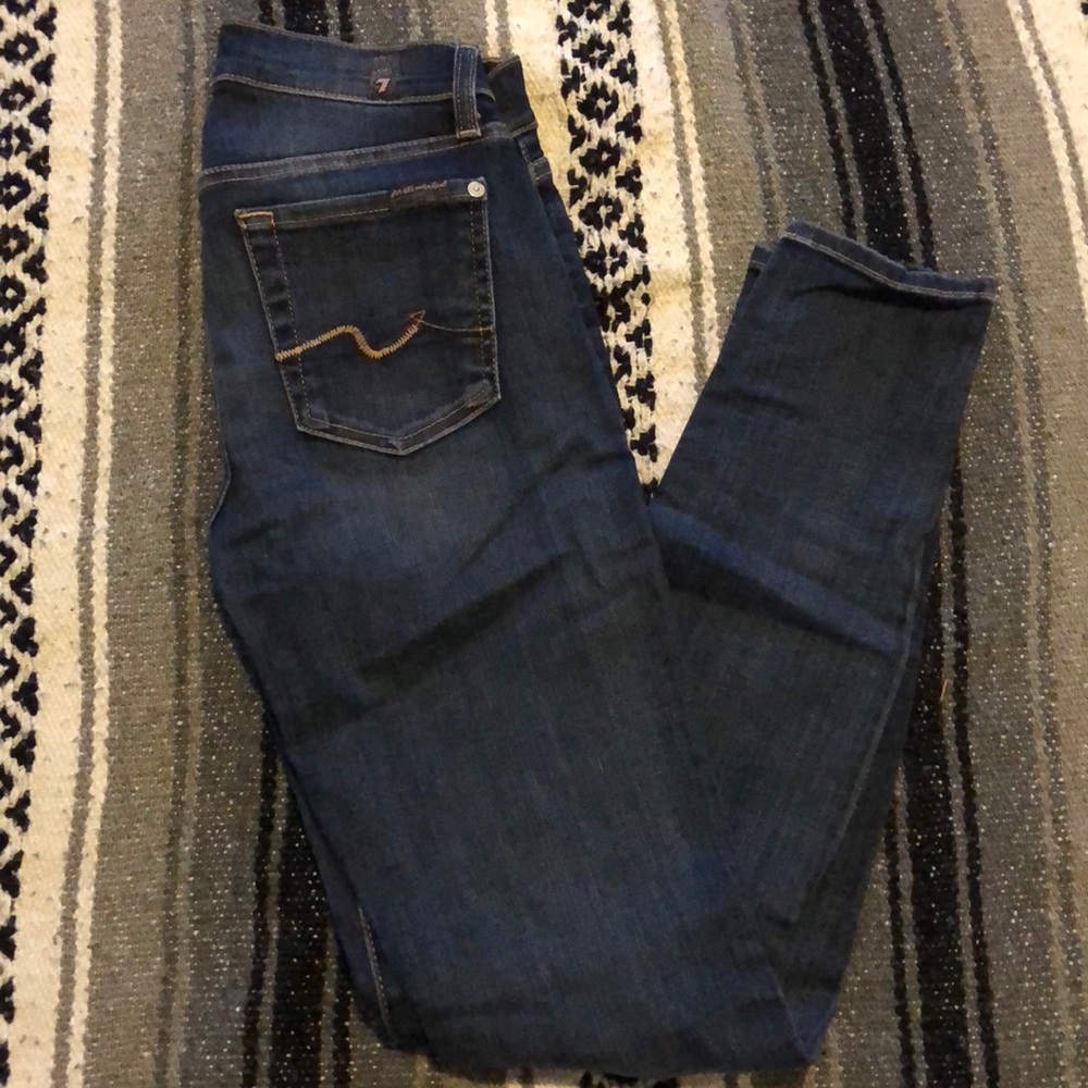 7 For All Mankind Dark Wash Denim Size 26 - Picture 3 of 5